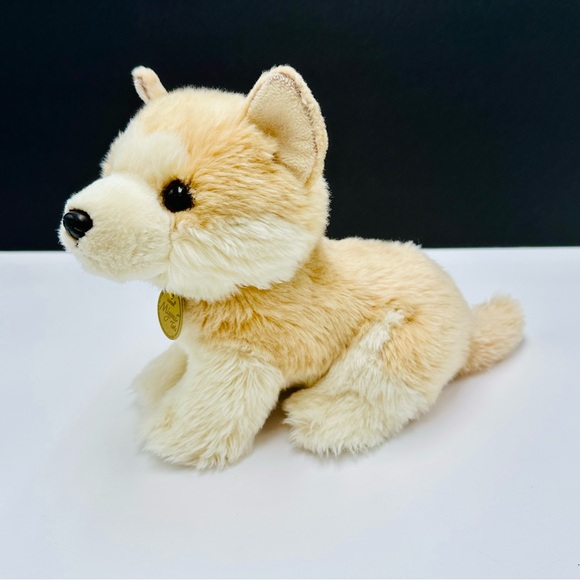 Aurora Miyoni Tots Akita Puppy Plush 9” Tan Cream Stuffed Realistic Dog #26239 - Picture 4 of 8